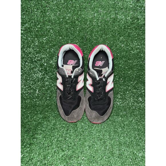 New Balance 574 Black Pink Sneakers Running Shoes Boys Girls Kids Size 4Y‎ - Picture 5 of 9